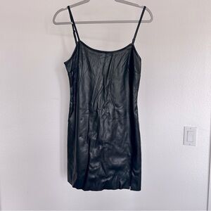 Sexy Mini Dress Faux Leather Size M, Stretchy